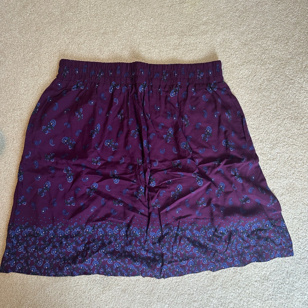 Plum Floral and Paisley Mini Skirt